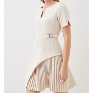 Karen Millen Tailored Military Pleat Short Sleeved Dress